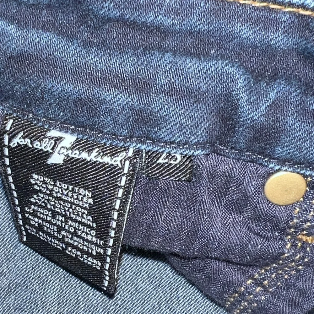 7 For All Mankind Dark Blue High Rise Waist Vintage Straight Jeans - Picture 5 of 5